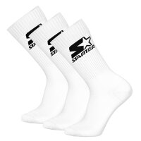 STARTER Unisex Socken, Multipack - Crew Socks, Logo, Baumwollmischung Weiß 43-46 6er Pack (2x3P)