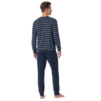 UNCOVER by SCHIESSER Mens Pyjamas, Long - Ribbed, Striped, Single Jersey Dark blue S (Small)