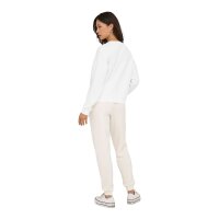 ONLY Damen Sweatshirt - ONLSWEAT LIFE CREW OVERSIZE SWT, Rundhals, Baumwoll-Mix Weiß S