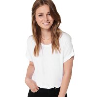 ONLY Damen T-Shirt, kurzarm - ONLMOSTER O-NECK TOP, Rundhals, Viskose-Mix Stretch Weiß XS