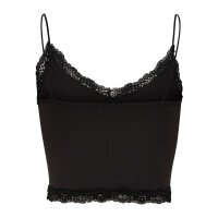 ONLY Damen Cropped-Top - ONLVICKY LACE SEAMLESS CROPPED TOP, Trägertop, Spitze Schwarz M/L