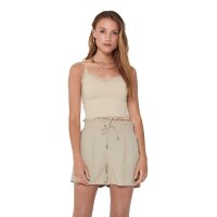 ONLY Damen Cropped-Top - ONLVICKY LACE SEAMLESS CROPPED TOP, Trägertop, Spitze Beige S/M