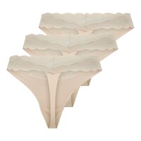 ONLY Womens Brazilian Briefs, 3-Pack - ONLCHLOE LACE BRAZIL, Lace Beige XS (X-Small)