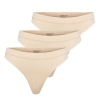 ONLY Damen Strings, 3er Pack - ONLVICKY RIB THONG,...