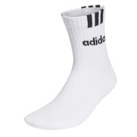 adidas unisex quarter socks, 12-pack - Cushioned 3S Linear, logo, single-coloured 2xblack/2xwhite 43-45