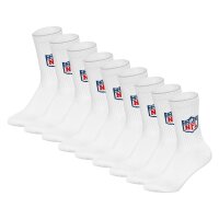 NFL Unisex Socks, 9-Pack – NFL Shield 9Pack Crew Socks, Logo, Cotton Blend White 39-42 (6-8 UK)