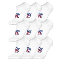 NFL Unisex Sneaker Socks, 9-Pack – NFL Shield 9Pack Sneaker Socks, Logo, Cotton Blend White 39-42 (6-8 UK)