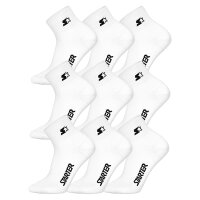 STARTER Unisex Quartersocken, 9er Pack - Quarter Socks, Logo, Baumwollmischung Weiß 35-38