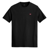 Levis Mens T-Shirt 2 pack - ‘Original Housemark Tee’, Round Neck, Cotton Black S (Small)