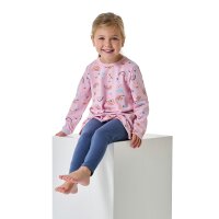SCHIESSER Mädchen Schlafanzug, lang - Kids, offenes Bein, Baumwolle, Alloverprint Rosa/Blau 104