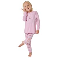 SCHIESSER Girls Pyjamas, Long - Kids, Open Leg, Cotton, All-Over Print Pink 104