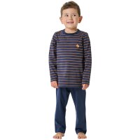 SCHIESSER Boys Pyjamas, Long - Kids, Open Leg, Cotton, Print Dark blue 104