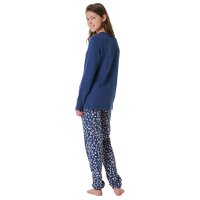 SCHIESSER Girls Pyjamas, Long - Teens, Cuffs, Cotton, Print Blue 140