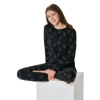 SCHIESSER Girls Pyjamas, Long - Teens, Cuffs, Cotton, Print Black 176