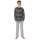 SCHIESSER Jungen Schlafanzug, lang - Teens, offenes Bein, Baumwolle, gestreift Schwarz/Grau 140