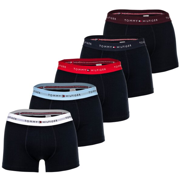 TOMMY HILFIGER Herren Boxershorts, 5er Pack - Trunks, Logo, Cotton Stretch Blau M