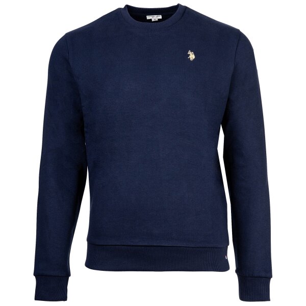 U.S. POLO ASSN. Mens Sweatshirt - Brushed Fleece, Round Neck, Logo, Cotton Blend Navy M (Medium)