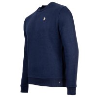 U.S. POLO ASSN. Herren Sweatshirt - Fleece Brushed, Rundhals, Logo, Baumwoll-Mix Marine M