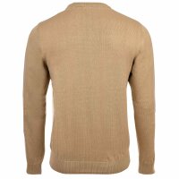 U.S. POLO ASSN. Herren Strickpullover - Rundhals, Logo-Stickerei, Baumwolle Beige M