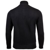 U.S. POLO ASSN. Mens knitted jumper with stand-up collar - half zip, logo, cotton Black M (Medium)