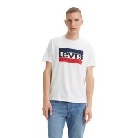 Levis Herren T-Shirt 2er Pack - "Sportswear Logo Graphic Tee", Rundhals, Baumwolle Weiß M