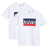 Levis Mens T-Shirt 2 pack - ‘Sportswear Logo Graphic Tee’, Round Neck, Cotton White M (Medium)
