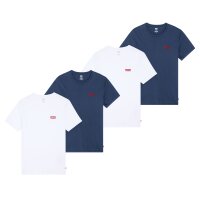 Levis Herren T-Shirts, 4er Pack - "The Graphic Tee - 4 Pack", Rundhals, Baumwolle Blau/Weiß M