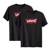 Levis Herren T-Shirt 2er Pack - "Graphic Set-In Neck", Rundhals, Baumwolle Schwarz S