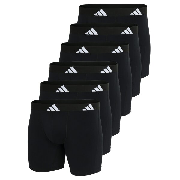 adidas Herren Boxershorts, 6er Pack - Boxer Briefs, Active Flex Cotton, Logo Schwarz L