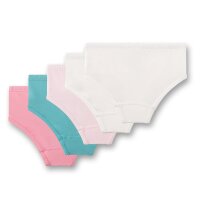 Sanetta Mädchen Hipslips, 5er Pack - Kids, Slips, Single Jersey Rosa/Blau/Weiß 116