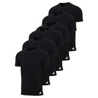 adidas Men T-Shirt, 6-pack - Crew Neck Shirt, Active Core Cotton, solid colour Black M (Medium)