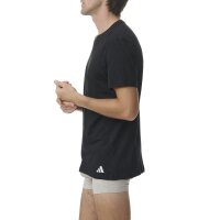 adidas Herren T-Shirt, 6er Pack - Crew Neck Shirt, Active Core Cotton, einfarbig Schwarz S