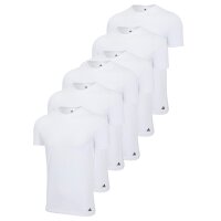 adidas Herren T-Shirt, 6er Pack - Crew Neck Shirt, Active Core Cotton, einfarbig Weiß S