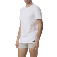 adidas Herren T-Shirt, 6er Pack - Crew Neck Shirt, Active Core Cotton, einfarbig Weiß/Schwarz/Grau 2XL