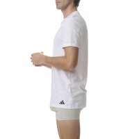 adidas Herren T-Shirt, 6er Pack - Crew Neck Shirt, Active Core Cotton, einfarbig Weiß/Schwarz/Grau 2XL