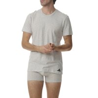 adidas Men T-Shirt, 6-pack - Crew Neck Shirt, Active Core Cotton, solid colour White/Black/Grey 2XL (XX-Large)