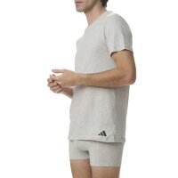 adidas Men T-Shirt, 6-pack - Crew Neck Shirt, Active Core Cotton, solid colour White/Black/Grey 2XL (XX-Large)