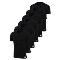 adidas Men T-Shirt, 6-pack - V-Neck Shirt, Active Core Cotton, solid colour Black M (Medium)