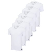 adidas Men T-Shirt, 6-pack - V-Neck Shirt, Active Core Cotton, solid colour White S (Small)
