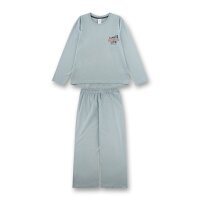 Sanetta Girls pyjamas, long - teens, slogan print, single jersey Light green 140