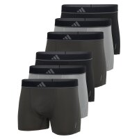 adidas mens boxer shorts, 6-pack - trunks, Active Micro Flex Eco, logo, single-coloured Black/Grey S (Small)