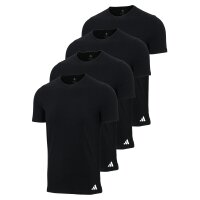 adidas Men T-Shirt, 4-pack - Crew Neck Shirt, Active Flex Cotton, solid colour Black S (Small)