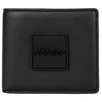 HUGO Herren Geldbörse mit Schlüsselanhänger - GB 4cc&Key RubPatch, Geschenkset Schwarz 9.7x11x1.5