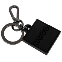 HUGO Herren Geldbörse mit Schlüsselanhänger - GB 4cc&Key RubPatch, Geschenkset Schwarz 9.7x11x1.5