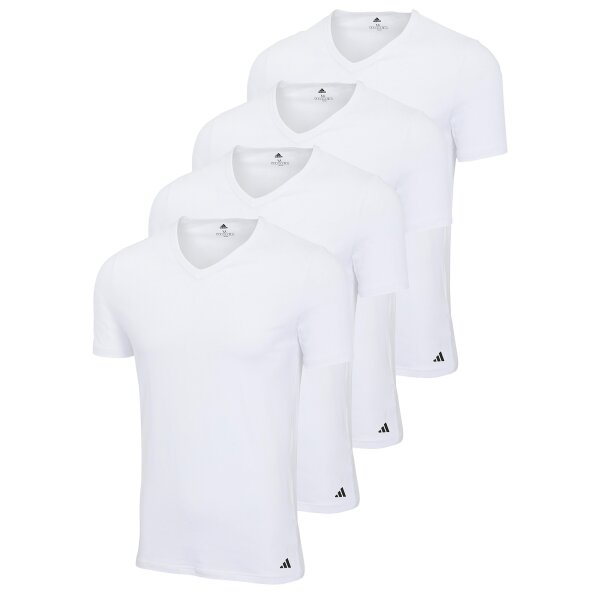 adidas Men T-shirts, 4-pack - V-Neck Shirt Active Flex Cotton, V-neck, solid colour White 2XL (XX-Large)