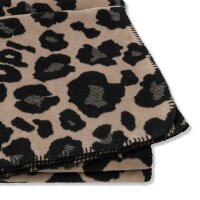 JOOP! Wohndecke - LEO, Animal Print, Logo Taupe 150x200cm