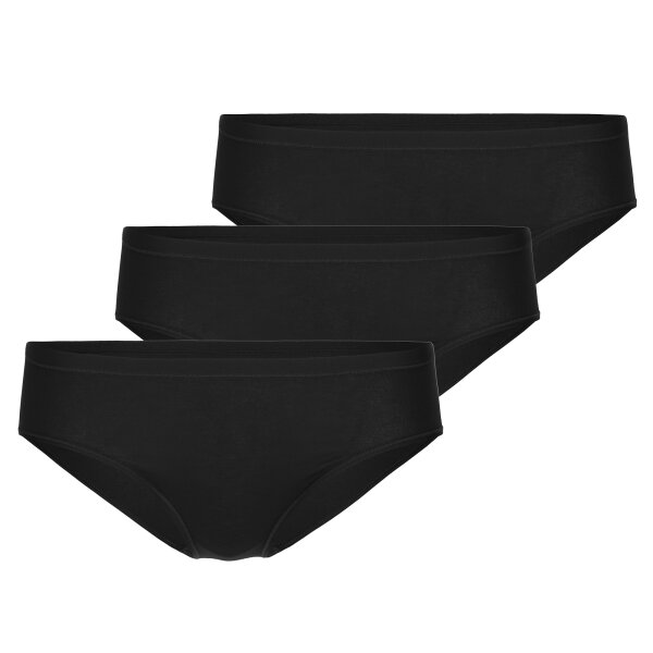 CALIDA Damen Slip 3er Pack - Natural Comfort, Regular Cut, einfarbig Schwarz XS (36/38)