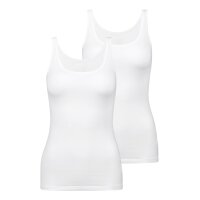 CALIDA Damen Top 2er Pack - Natural Comfort, Unterhemd, Tank Top, Jersey, einfarbig Weiß XXS (32/34)