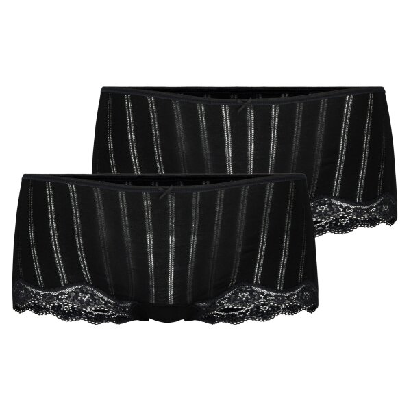 CALIDA Damen Panty 2er Pack - Etude Toujours, Low Cut, Jersey, einfarbig Schwarz XS (36/38)