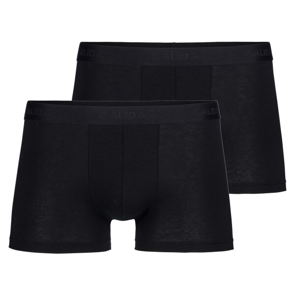 CALIDA Herren Boxershorts 2er Pack - Evolution, Softbund, einfarbig Schwarz S (46/48)